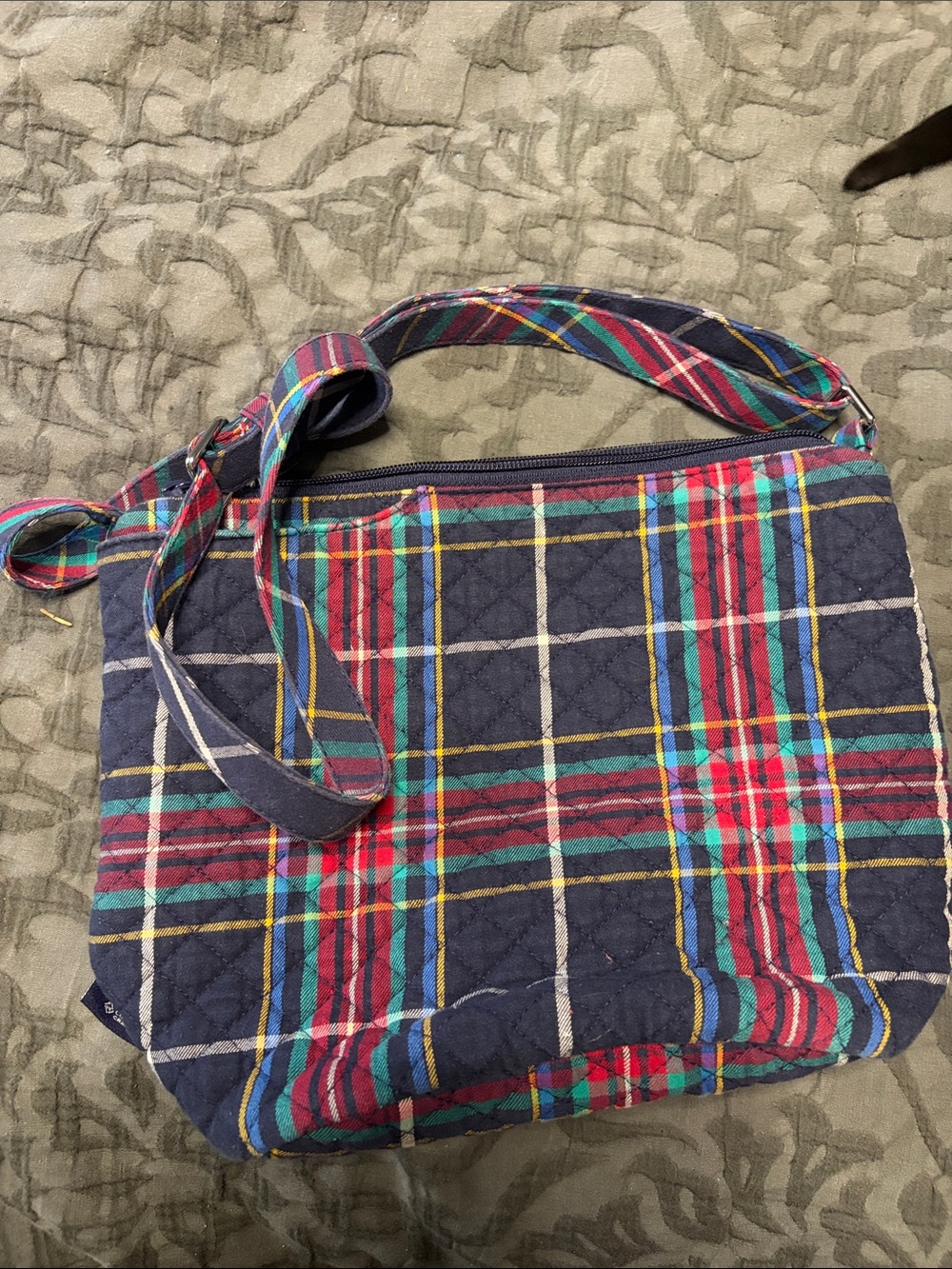 Vera Bradley Navy Multi Quilted Plaid Crossbody